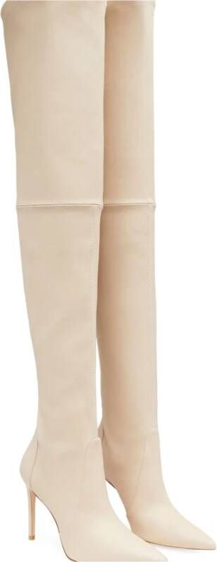 Stuart Weitzman Stretch Overknee Laars Beige Dames