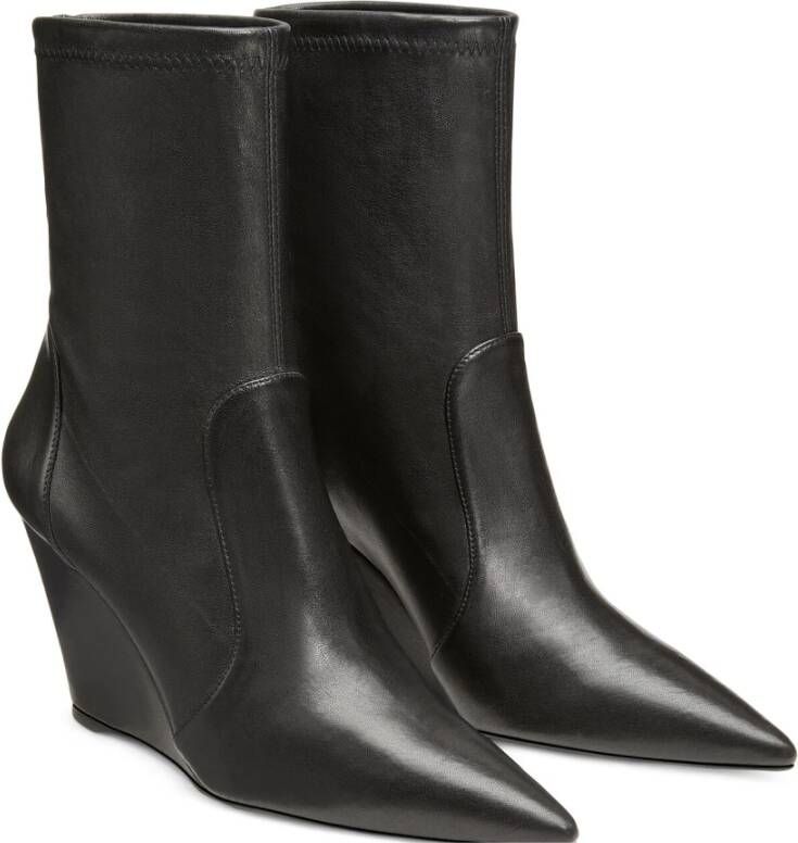 Stuart Weitzman Stuart Wedge 85 Sock Bootie Zwart Dames