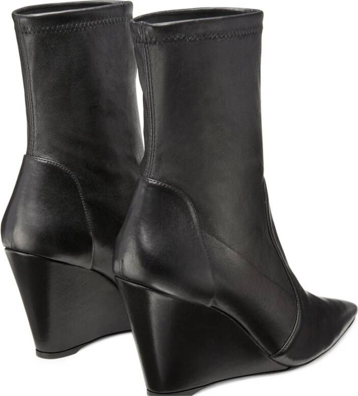 Stuart Weitzman Stuart Wedge 85 Sock Bootie Zwart Dames