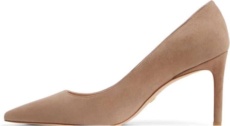 Stuart Weitzman Suède Puntige Pump Beige Dames