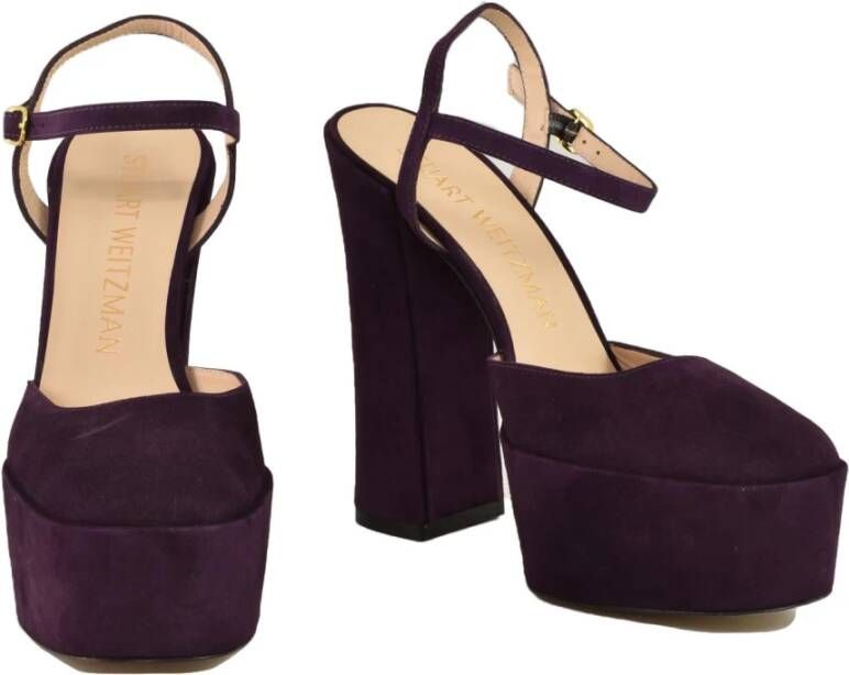 Stuart Weitzman Suède sandaal met leren zool