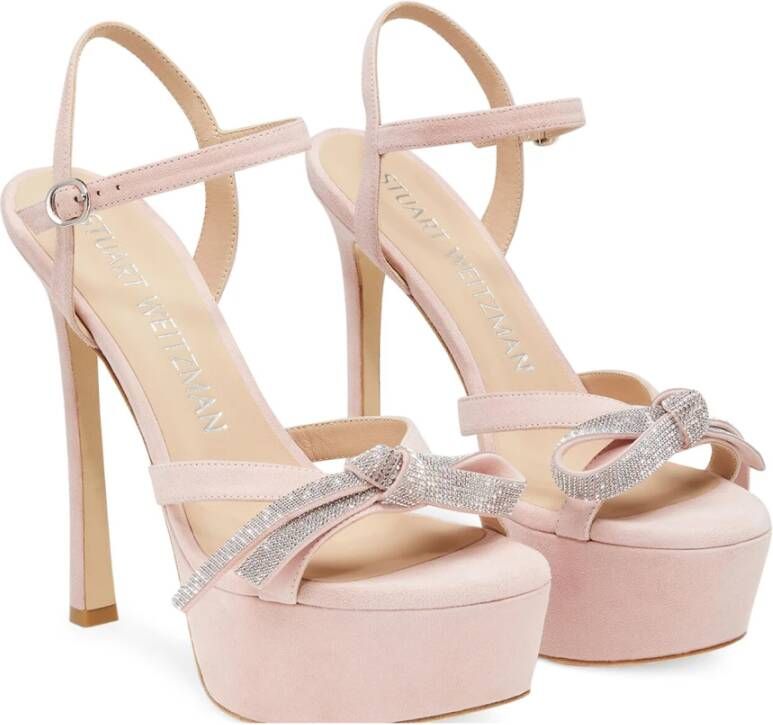 Stuart Weitzman SW Mega BOW Platform Sandal Roze Dames