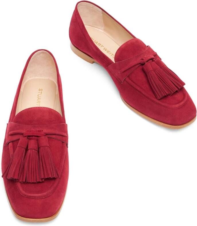 Stuart Weitzman Tassel Loafer met Houten Zool