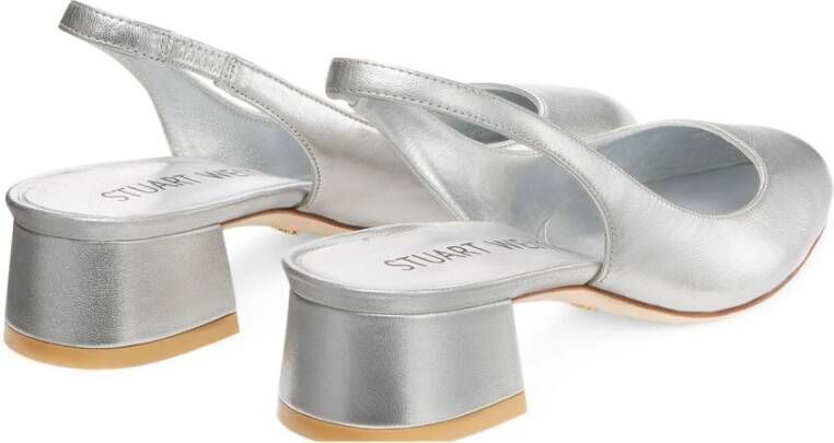 Stuart Weitzman Tijdloze Slingback met Ronde Neus Gray Dames