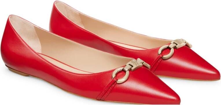 Stuart Weitzman Tijdloze Verfijning: Emilia SW Signature Flat Red Dames