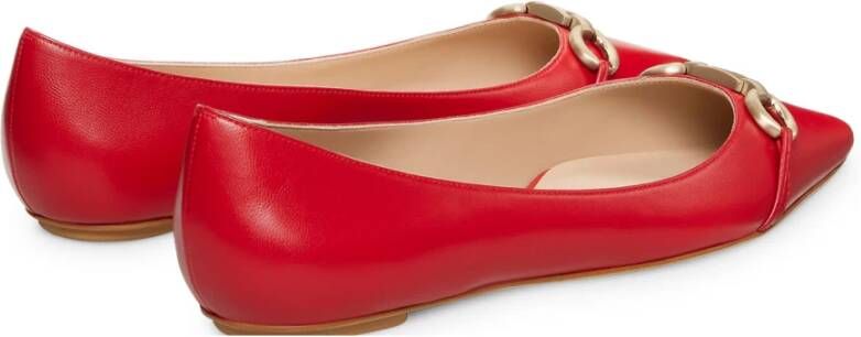 Stuart Weitzman Tijdloze Verfijning: Emilia SW Signature Flat Red Dames