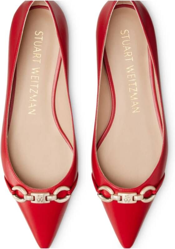 Stuart Weitzman Tijdloze Verfijning: Emilia SW Signature Flat Red Dames