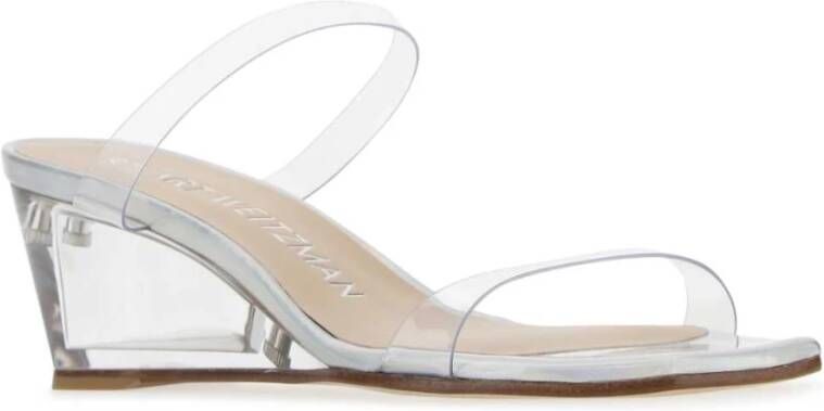 Stuart Weitzman Transparante PVC Lucite Aleena Mules Grijs Dames