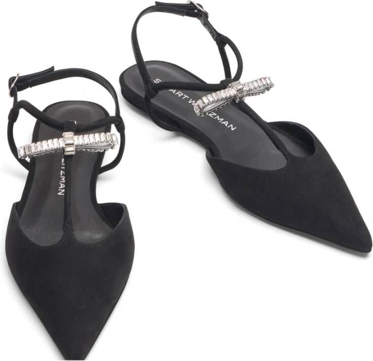 Stuart Weitzman Tully Crystal T-Strap Platte Sandaal