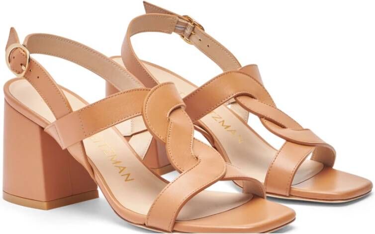 Stuart Weitzman Twisted Strap Sandal Brown Dames