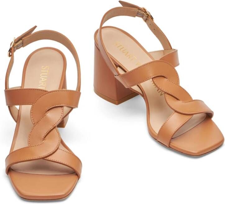 Stuart Weitzman Twisted Strap Sandal Brown Dames