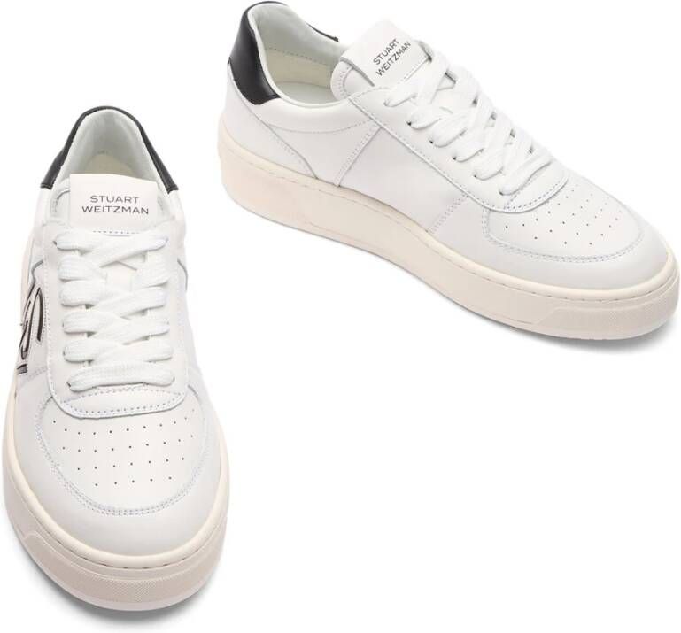 Stuart Weitzman Verfijnde Tennissneaker met Elegant Design White Dames