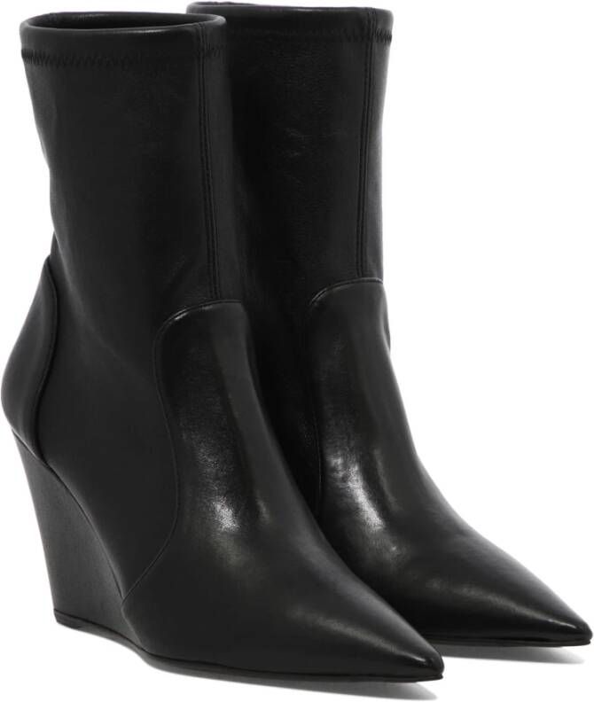 Stuart Weitzman Wedge Sock Enkellaarzen Black Dames