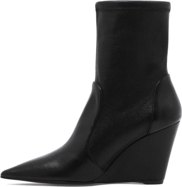 Stuart Weitzman Wedge Sock Enkellaarzen Black Dames
