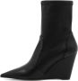 Stuart Weitzman Stuart Wedge 85 Sock Bootie Zwart Dames - Thumbnail 3