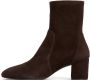 Stuart Weitzman Suede Stretch Bootie 60mm Hak Black Dames - Thumbnail 3