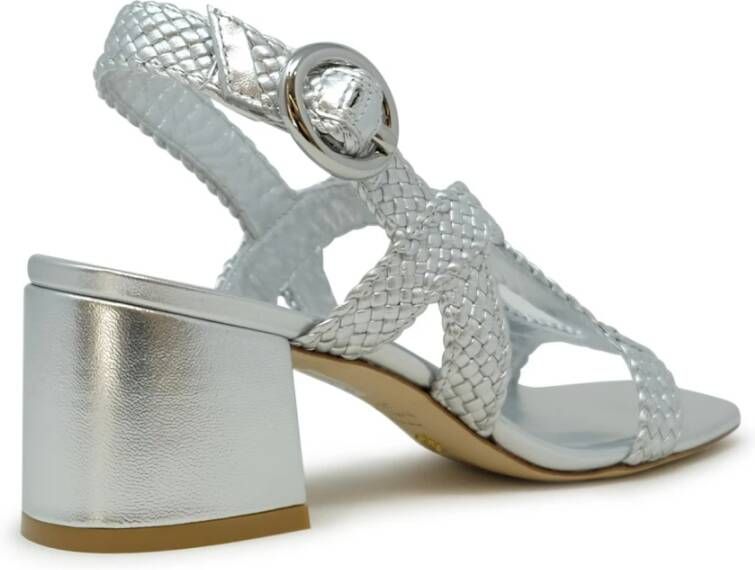 Stuart Weitzman Zilveren Leren Slingback Sandalen Ss24