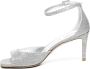 Stuart Weitz Zilveren Stiletto Sandalen met Open Hiel - Thumbnail 2