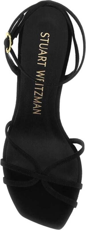 Stuart Weitzman Zwart suede nauwelijks dan 100 sandalen Zwart Dames