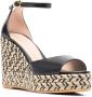Stuart Weitzman Zwarte Leren Espadrille Sleehak Sandalen Black Dames - Thumbnail 2