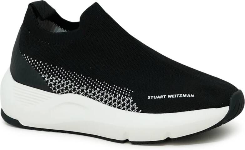 Stuart Weitzman Zwarte Gebreide Sneaker SW Glide Black Dames
