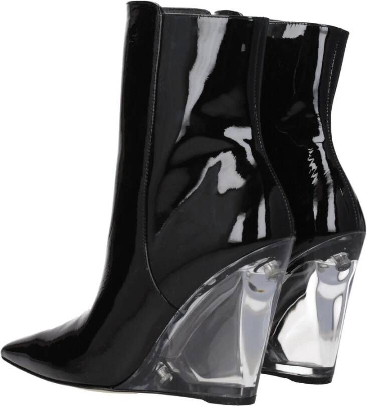 Stuart Weitzman Zwarte leren enkellaarsjes Punk Rock