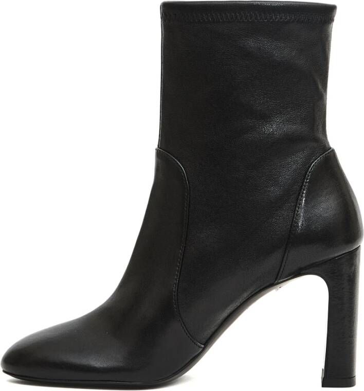 Stuart Weitzman Zwarte leren enkellaarzen