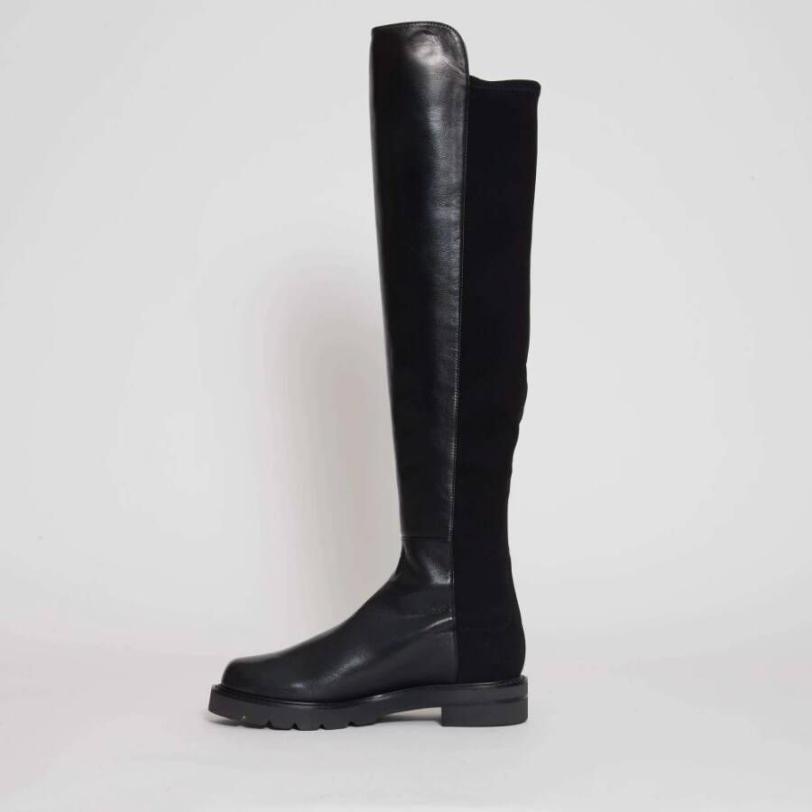 Stuart Weitzman Zwarte Leren Enkellaarzen Black Dames