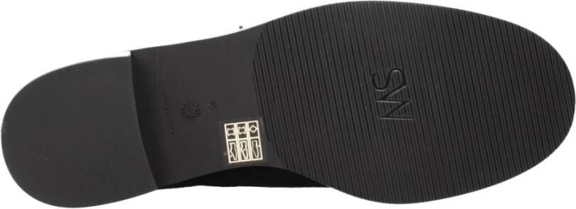 Stuart Weitzman Zwarte leren enkellaarzen met strass