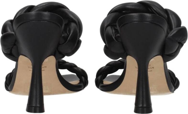 Stuart Weitzman Zwarte leren hoge hak sandaal