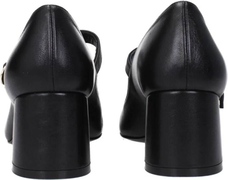 Stuart Weitzman Zwarte Leren Mid-Hak Pumps met Gesp