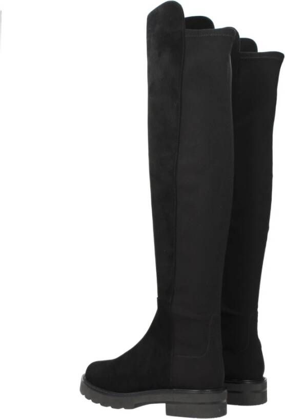 Stuart Weitzman Zwarte Leren Over De Knie Laarzen