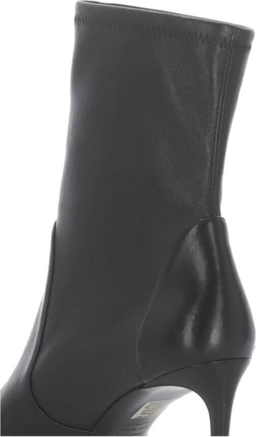 Stuart Weitzman Zwarte Leren Pijl Teen Hak Laarzen