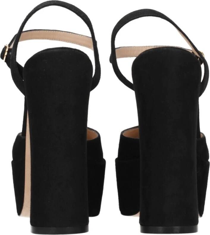 Stuart Weitzman Zwarte leren platform sandalen
