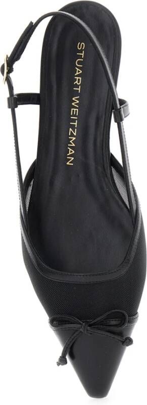 Stuart Weitzman Zwarte puntige slingback ballerina's