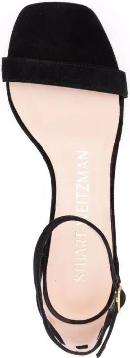 Stuart Weitzman Zwarte suède hoge hak sandalen Black Dames