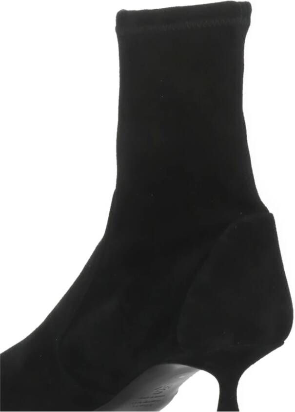Stuart Weitzman Zwarte Suède Leren Pijl Teen Laarzen