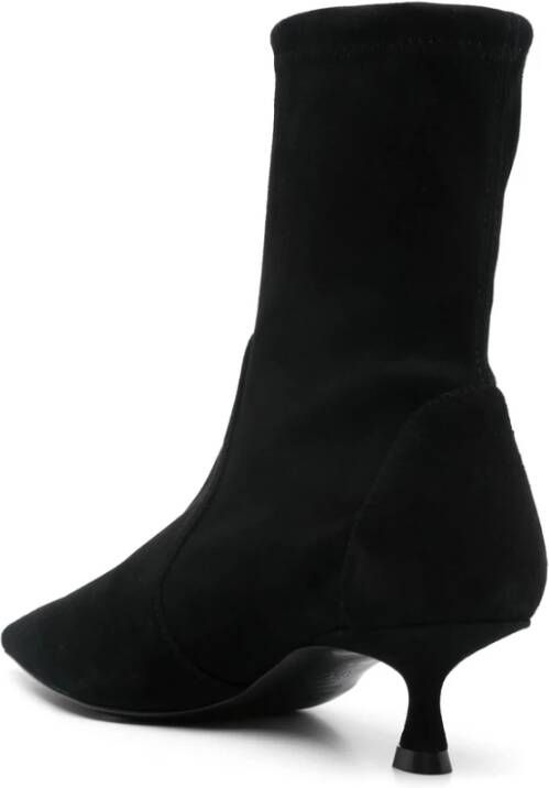 Stuart Weitzman Zwarte Suède Panelled Kitten Heel Schoenen