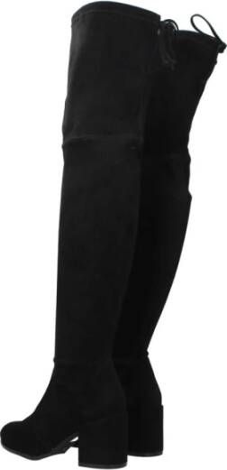 Stuart Weitzman Zwarte Suède Zelfstrik Casual Laarzen