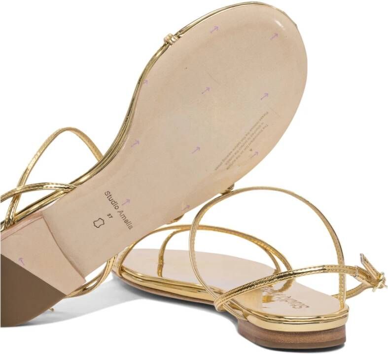Studio Amelia Gouden Leren Sandalen voor Vrouwen
