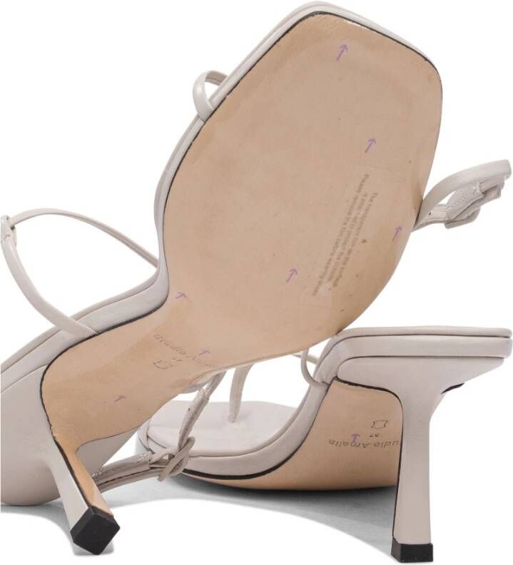 Studio Amelia Witte Leren Sandalen voor Vrouwen