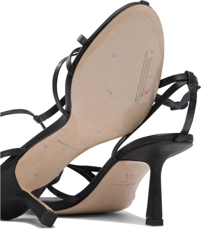 Studio Amelia Zwarte Leren Sandalen voor Vrouwen