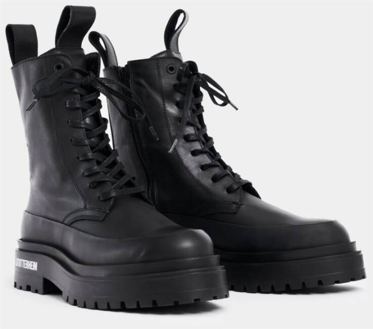 Stutterheim Leren Veterschoenen tot Halverwege de Kuit Black Heren