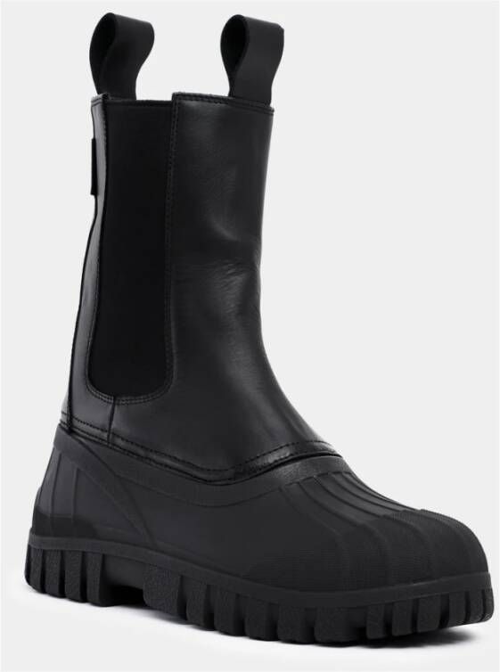Stutterheim Waterafstotende Leren Patrouillelaarzen Black Unisex