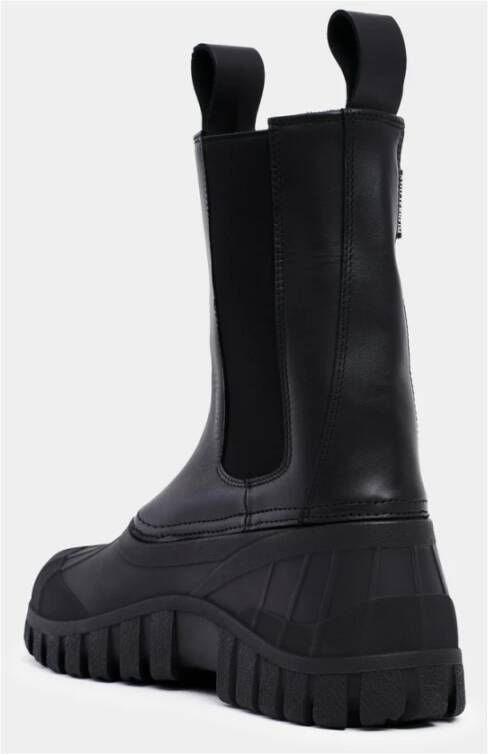 Stutterheim Waterafstotende Leren Patrouillelaarzen Black Unisex
