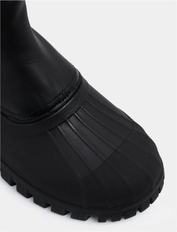 Stutterheim Waterafstotende Leren Patrouillelaarzen Black Unisex