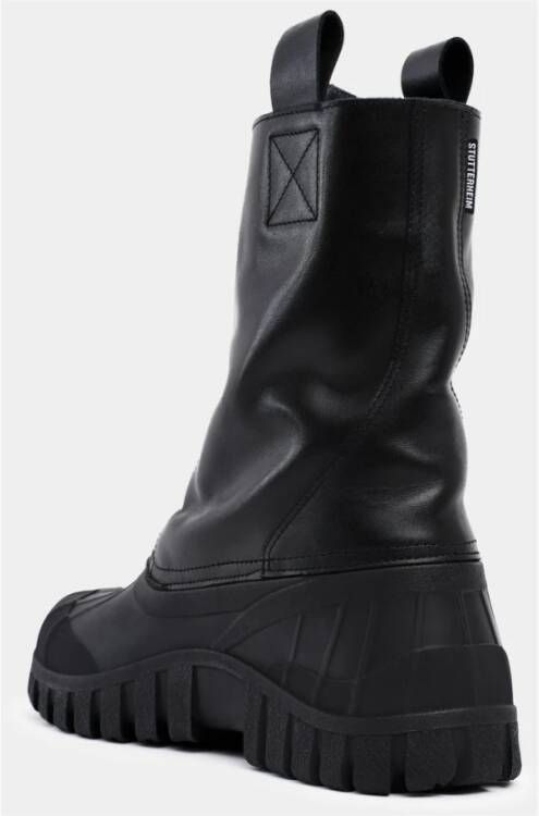 Stutterheim Waterafstotende Leren Ritslaarzen Black Unisex