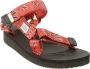 Suicoke Rode Nylon Slip-On Sandalen met Zwarte Patroon Detail Red Dames - Thumbnail 2