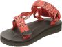 Suicoke Rode Nylon Slip-On Sandalen met Zwarte Patroon Detail Red Dames - Thumbnail 4