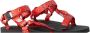 Suicoke Rode Nylon Slip-On Sandalen met Zwarte Patroon Detail Red Dames - Thumbnail 7